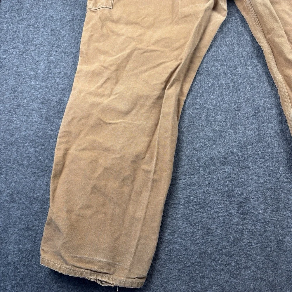 Carhartt Double Knee Pants Mens 46x32 Brown Work Canvas Carpenter B01 Made USA
